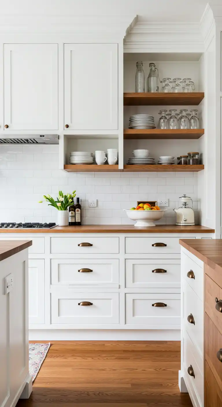 10 Trendy Kitchen Color Schemes for a Fresh New Look 2 1. Classic White and Warm Wood