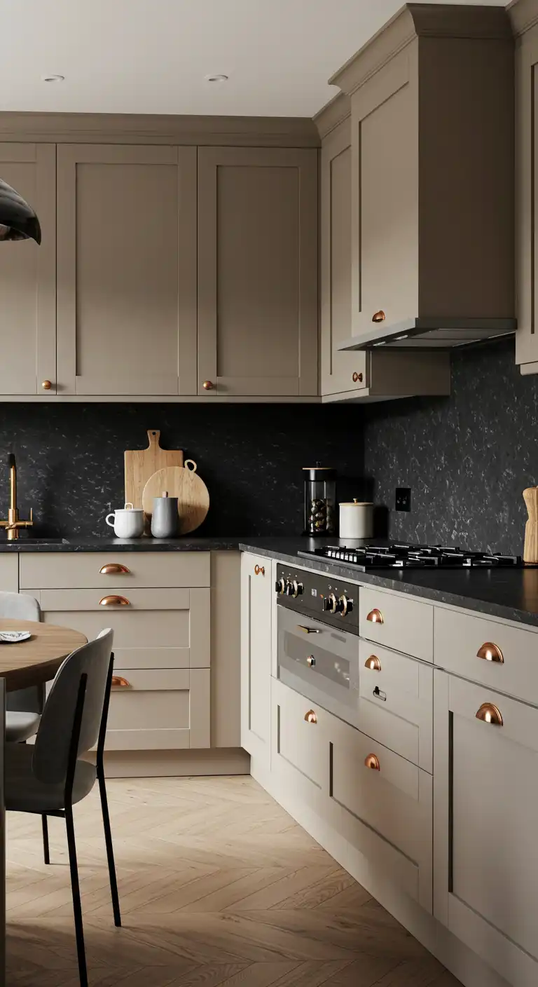 10 Trendy Kitchen Color Schemes for a Fresh New Look 10 10. Warm Taupe and Soft Black