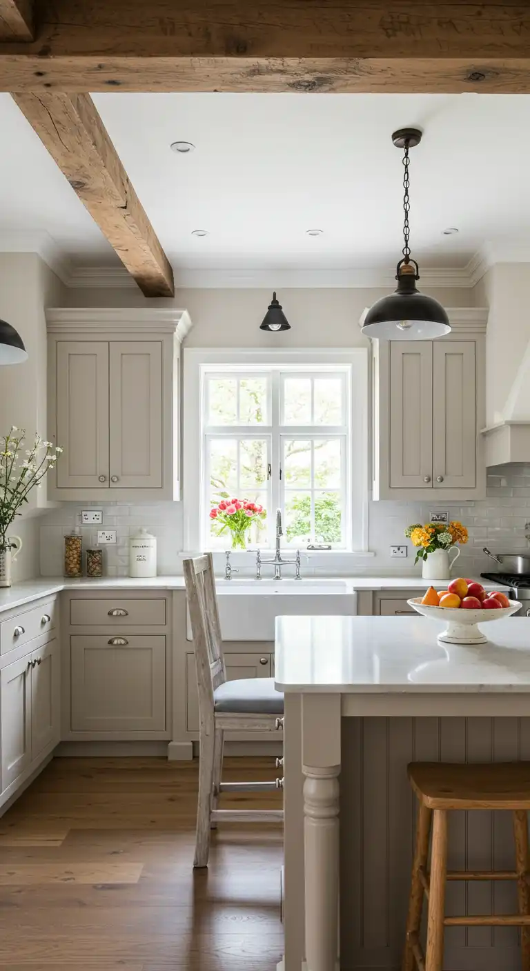10 Farmhouse Kitchen Color Ideas for a Cozy and Warm Space 11 10. Warm Taupe for a Timeless Appeal