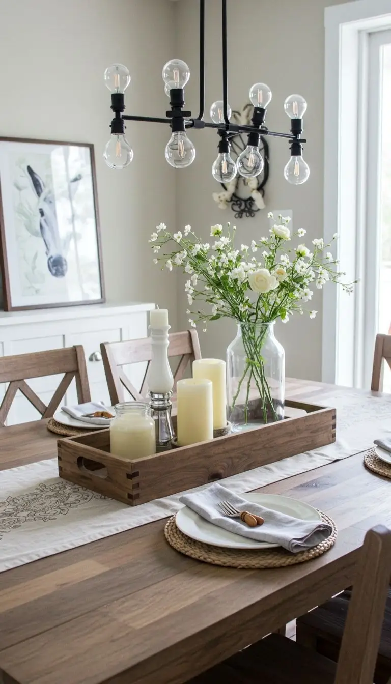 10 Easy DIY Dining Room Ideas to Transform Your Space 3 Upgrade Your Dining Table with a DIY Centerpiece