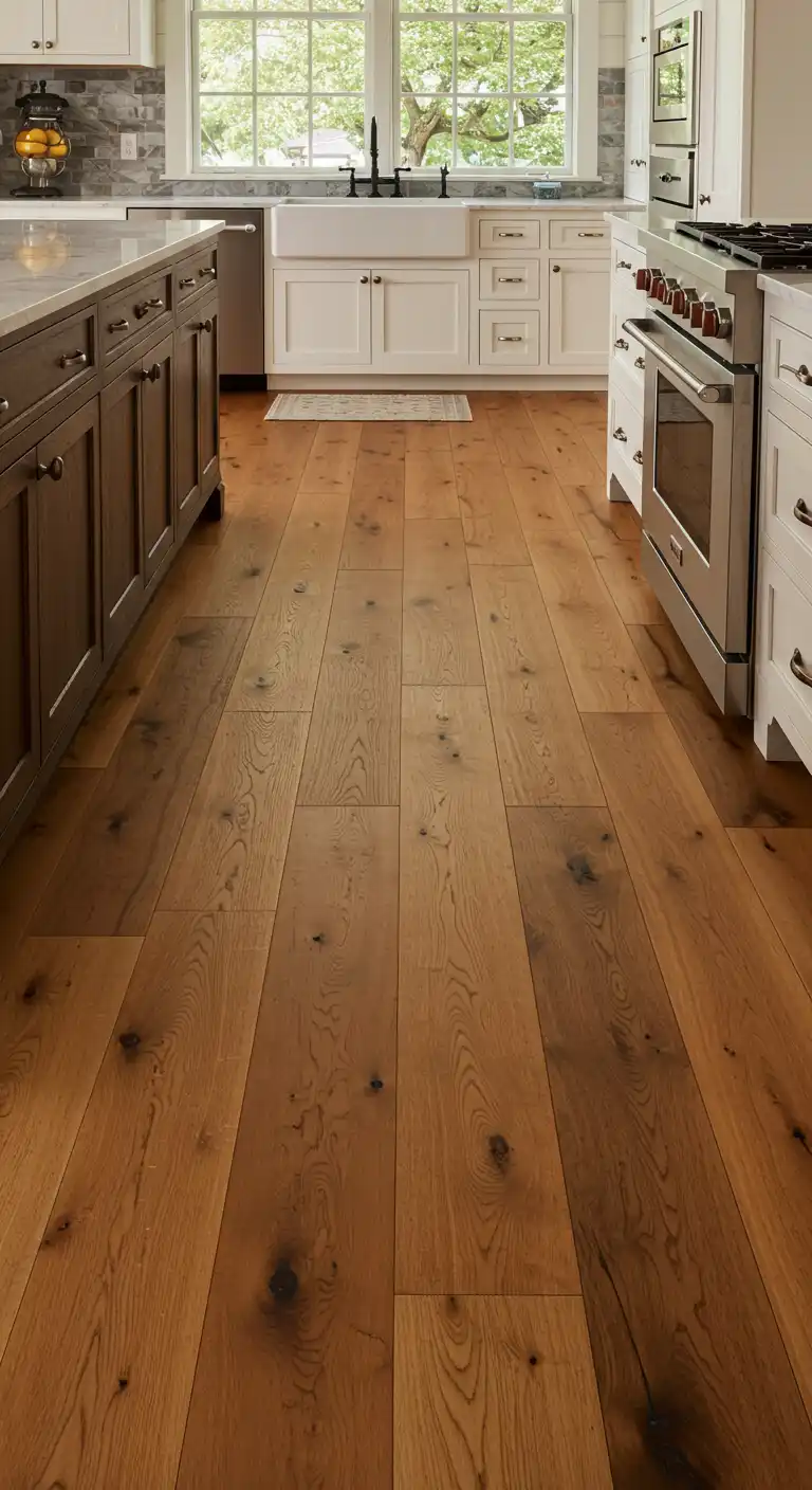 10 Warm and Stylish Kitchen Wood Flooring Ideas for a Cozy Space 3 2. Hickory for Rustic Charm