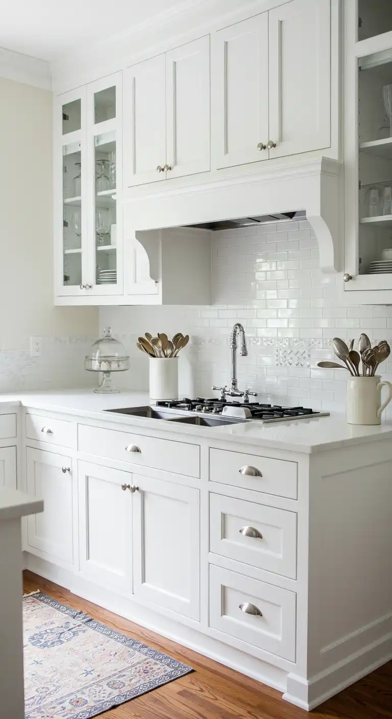9 Feng Shui Kitchen Color Ideas to Create a Balanced Space 4 3. Crisp Whites for Purity and Clarity