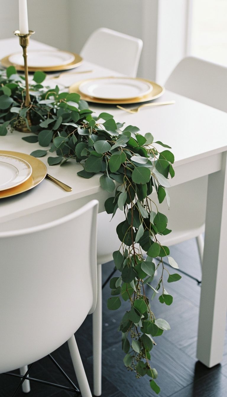 10 Modern Dining Table Centerpiece Ideas for a Beautiful Setup 4 Greenery Runner