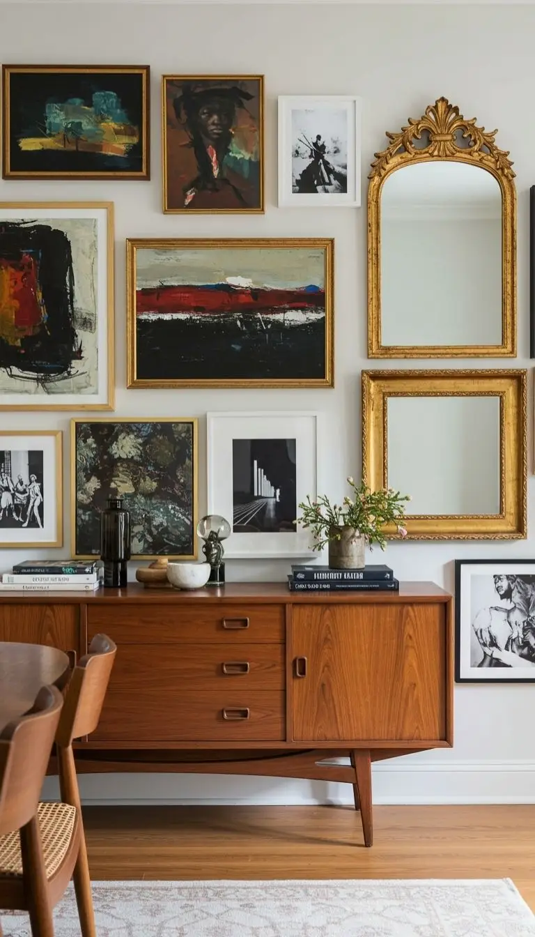 8 Elegant Dining Room Display Ideas for a Stylish Setup 6 Gallery Wall for an Artistic Flair