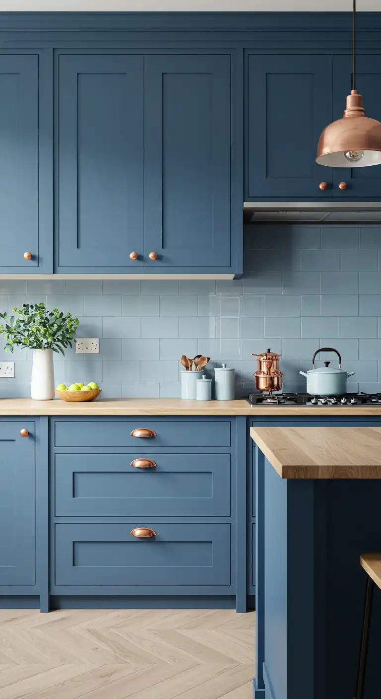 9 Feng Shui Kitchen Color Ideas to Create a Balanced Space 6 5. Calming Blues for Tranquility