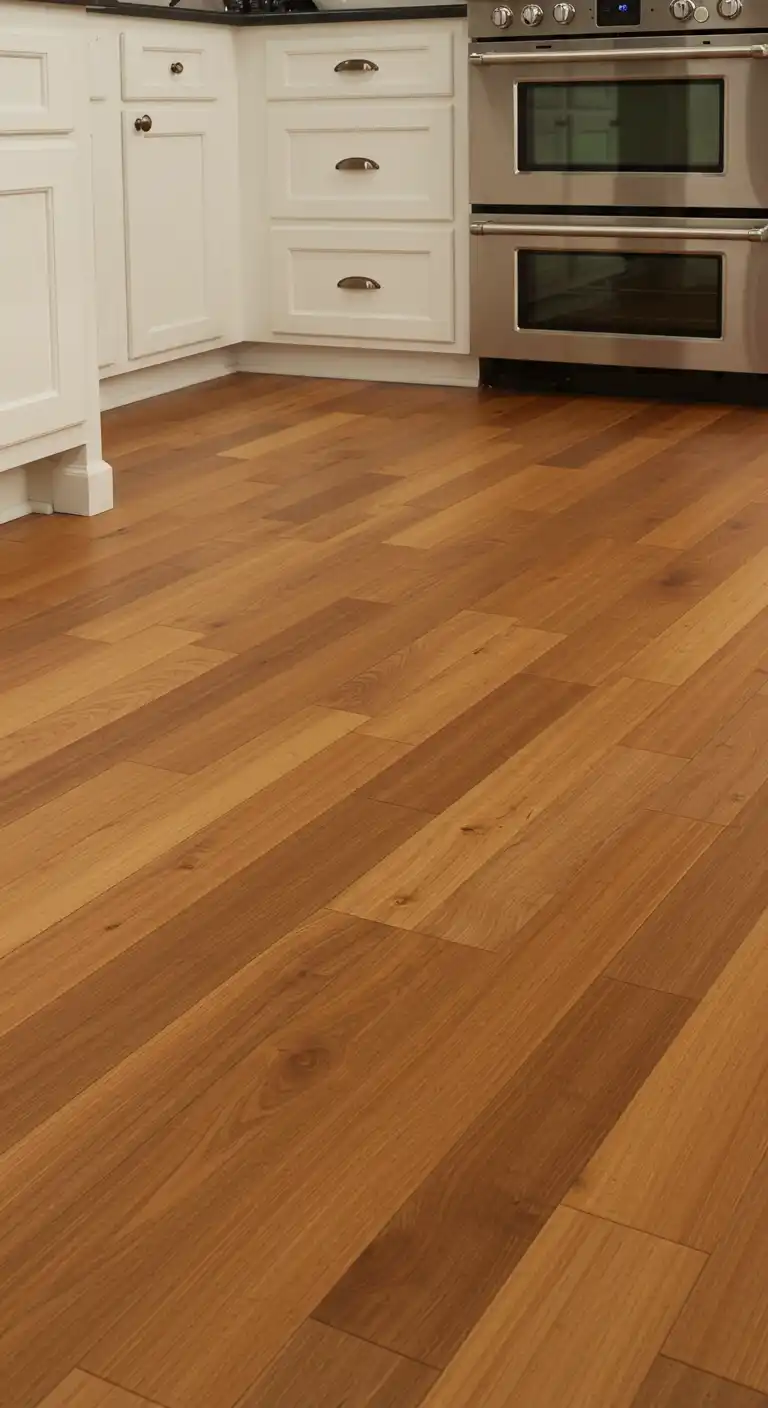 10 Warm and Stylish Kitchen Wood Flooring Ideas for a Cozy Space 7 6. Bamboo Flooring for Durability