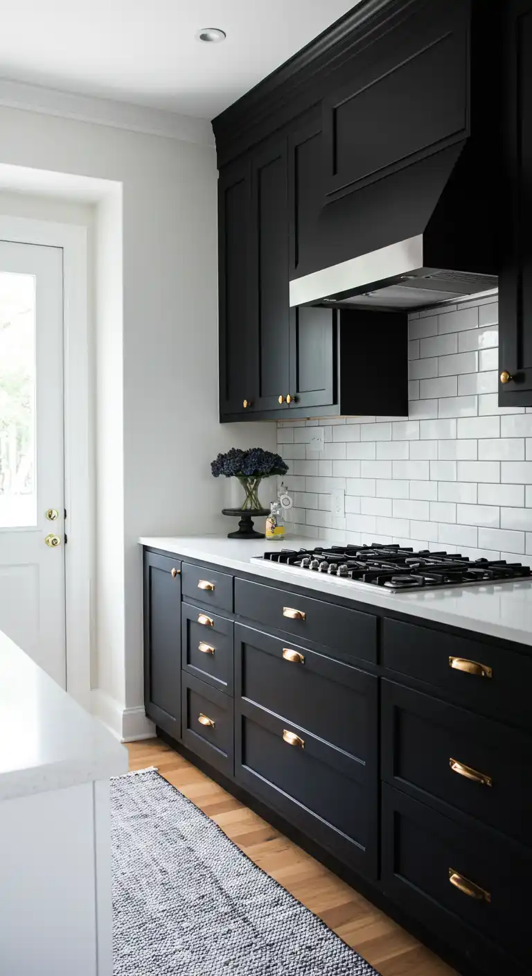 10 Trendy Kitchen Color Schemes for a Fresh New Look 6 6. Black and White Contrast