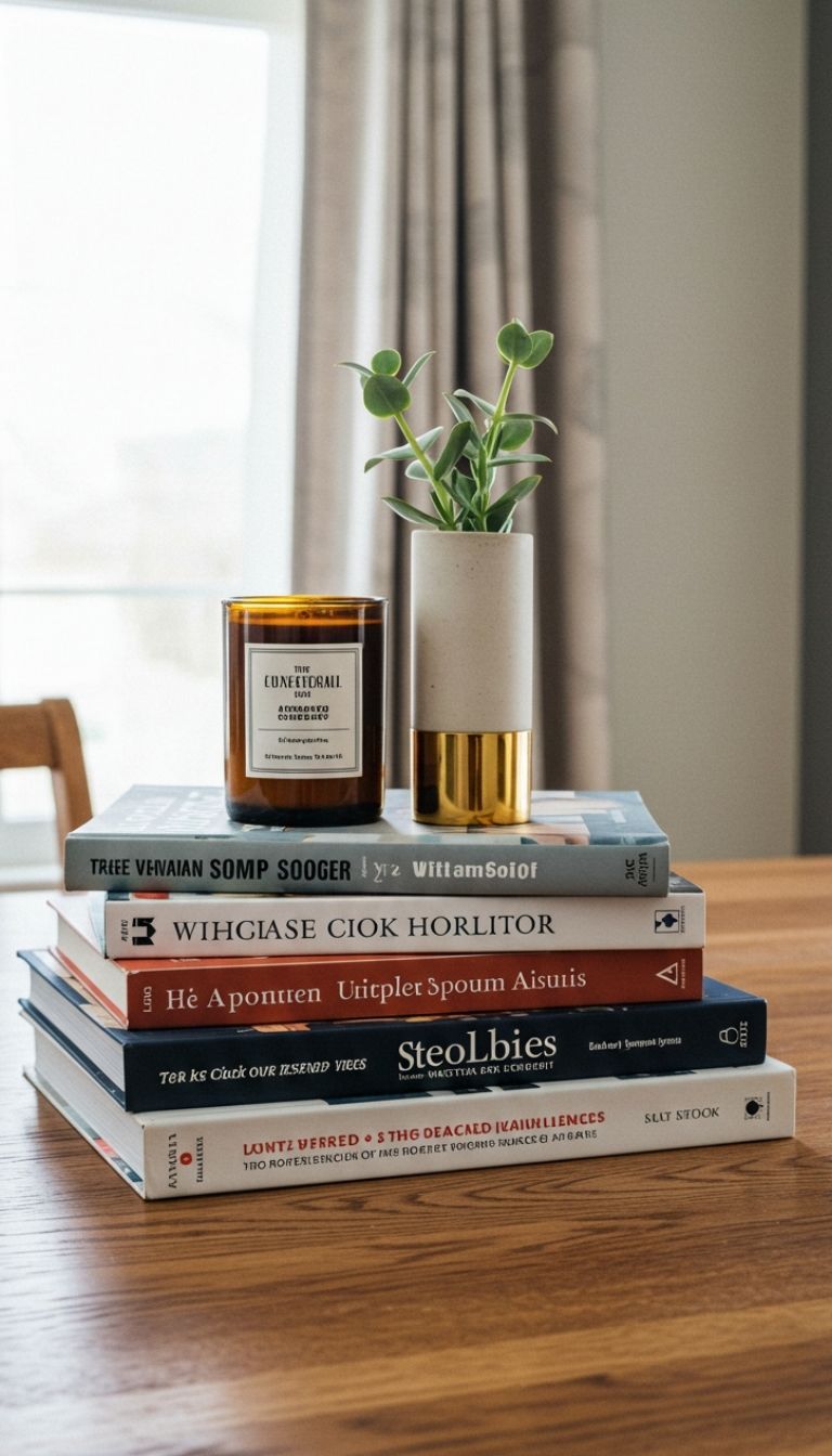 10 Modern Dining Table Centerpiece Ideas for a Beautiful Setup 7 Stack of Coffee Table Books