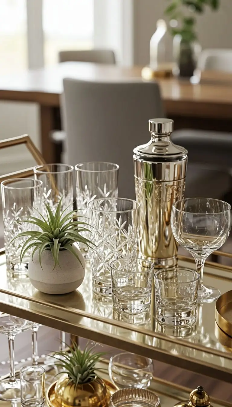10 Easy DIY Dining Room Ideas to Transform Your Space 8 Add a DIY Bar Cart or Beverage Station