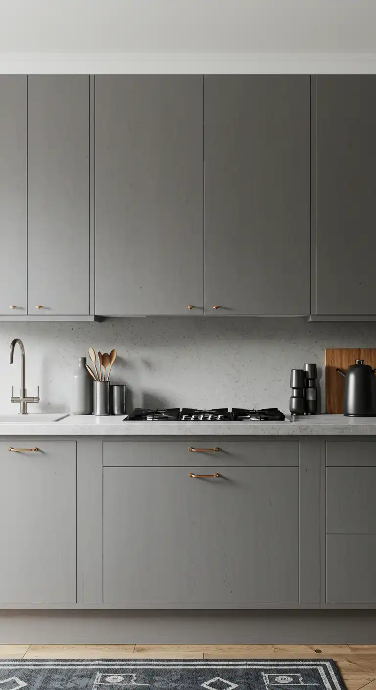 9 Feng Shui Kitchen Color Ideas to Create a Balanced Space 8 7. Elegant Grays for Balance