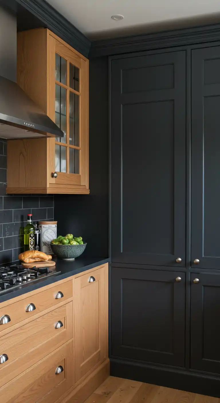 8 Kitchen Color Ideas with Oak Cabinets for a Timeless Look 9 8. Charcoal Gray for a Dramatic and Contemporary Look