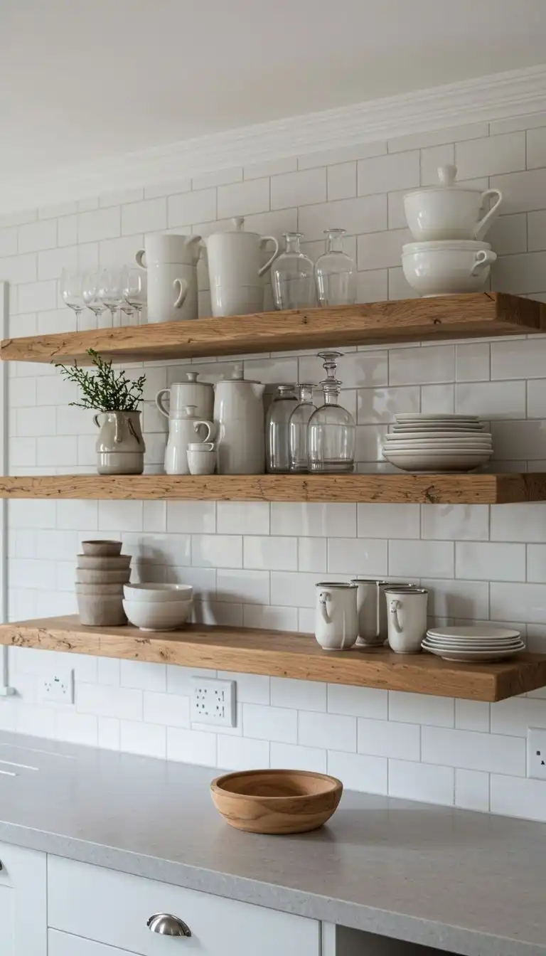 9 Reclaimed Wood Shelving Ideas for Kitchen 9 8. Scandinavian-Inspired Reclaimed Wood Shelving