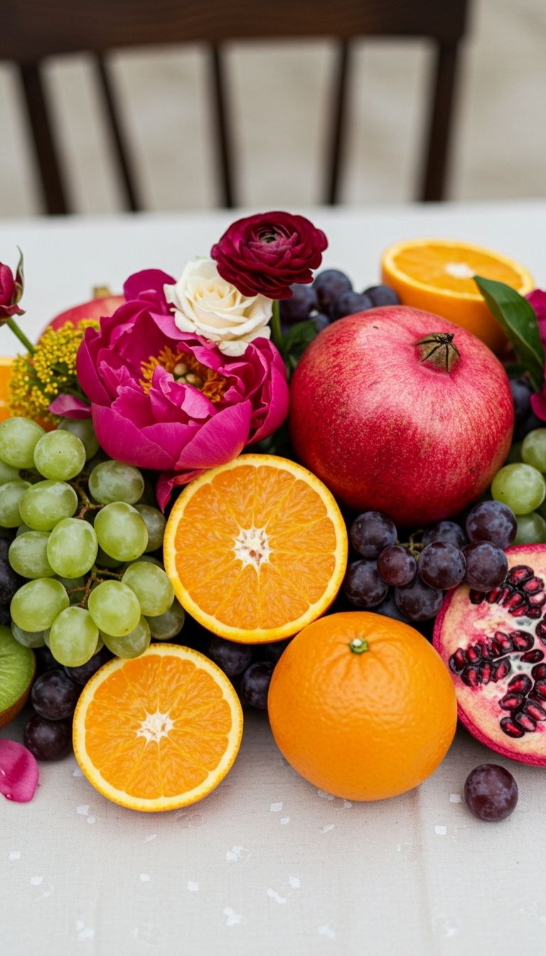 10 Modern Dining Table Centerpiece Ideas for a Beautiful Setup 9 Fruit and Floral Mix