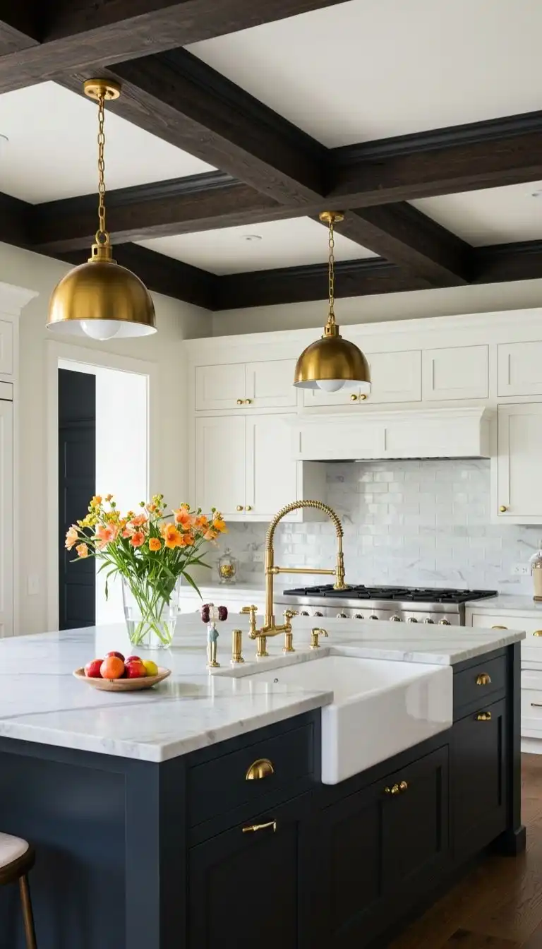 10 Striking Open-Beam Ceiling Ideas for Kitchens with Character 9 Dark-Stained Beams for a Luxe Look