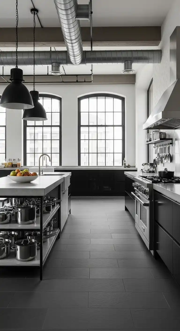 Industrial Loft-Inspired Kitchen Setup
