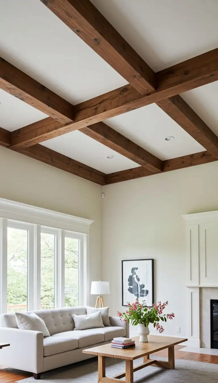 10 Striking Open-Beam Ceiling Ideas for Kitchens with Character 8 Minimalist Floating Beams for Subtle Elegance