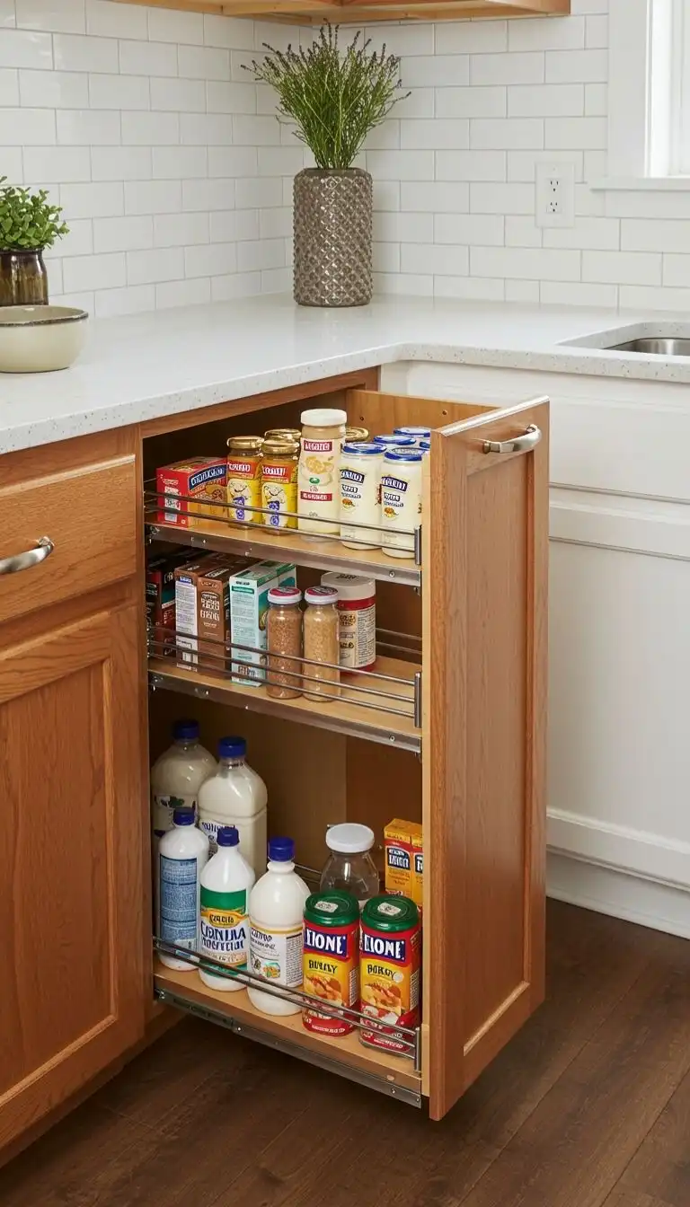 7 Pull-Out Pantry Ideas to Keep Your Kitchen Organized 8 Under-the-Counter Pull-Out Pantry for Easy Access