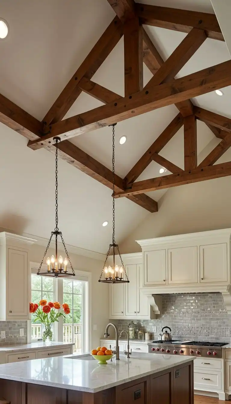 10 Striking Open-Beam Ceiling Ideas for Kitchens with Character 5 Vaulted Ceilings with Dramatic Wooden Trusses