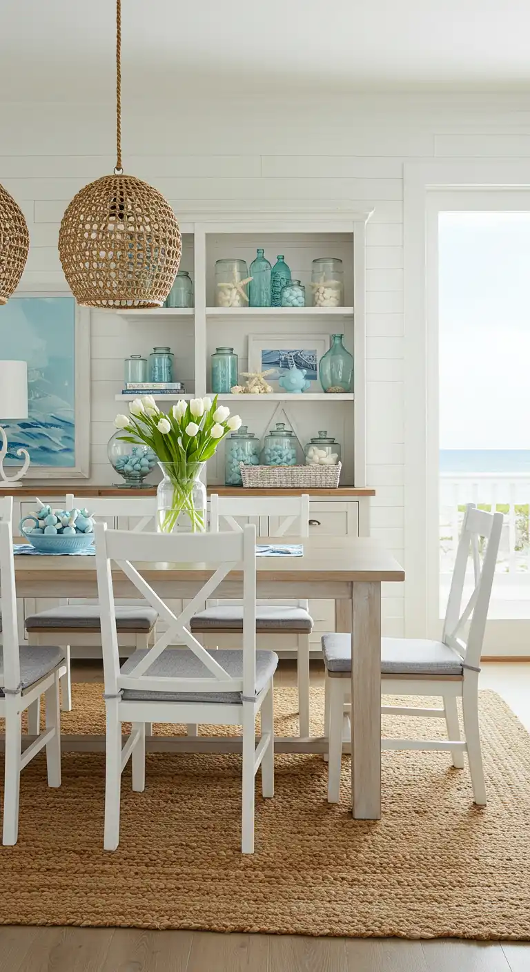19 Open Concept Dining Area Designs for a Spacious Feel 1 1) Breezy Coastal Retreat