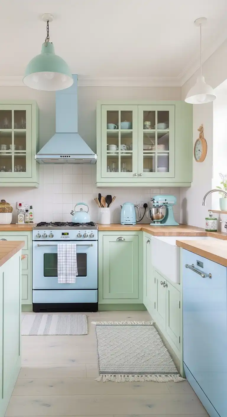 20 Vintage Kitchen Decor Ideas for a Timeless Look 2 1. Pastel Color Palette