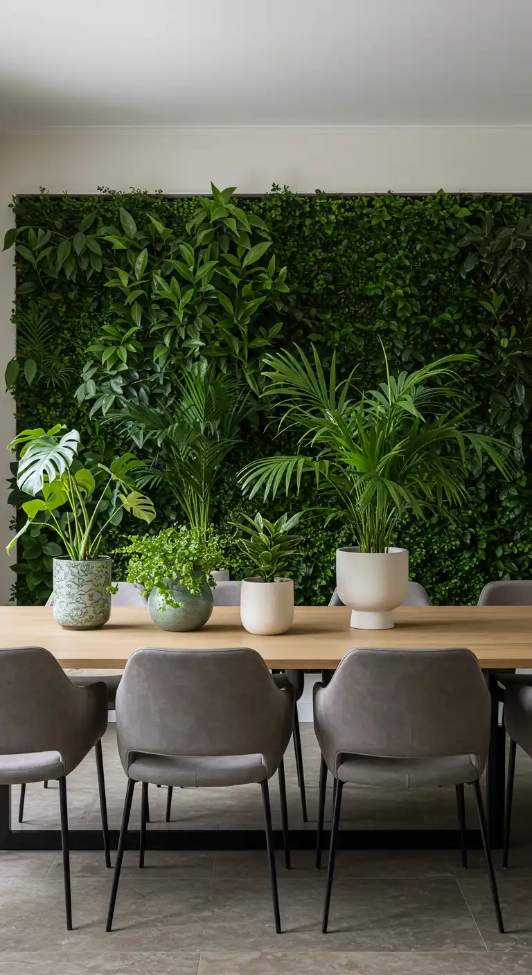 17 Luxury Dining Room Inspirations for a Sophisticated Setup 11 10) Lush Greenery for Vibrant Energy