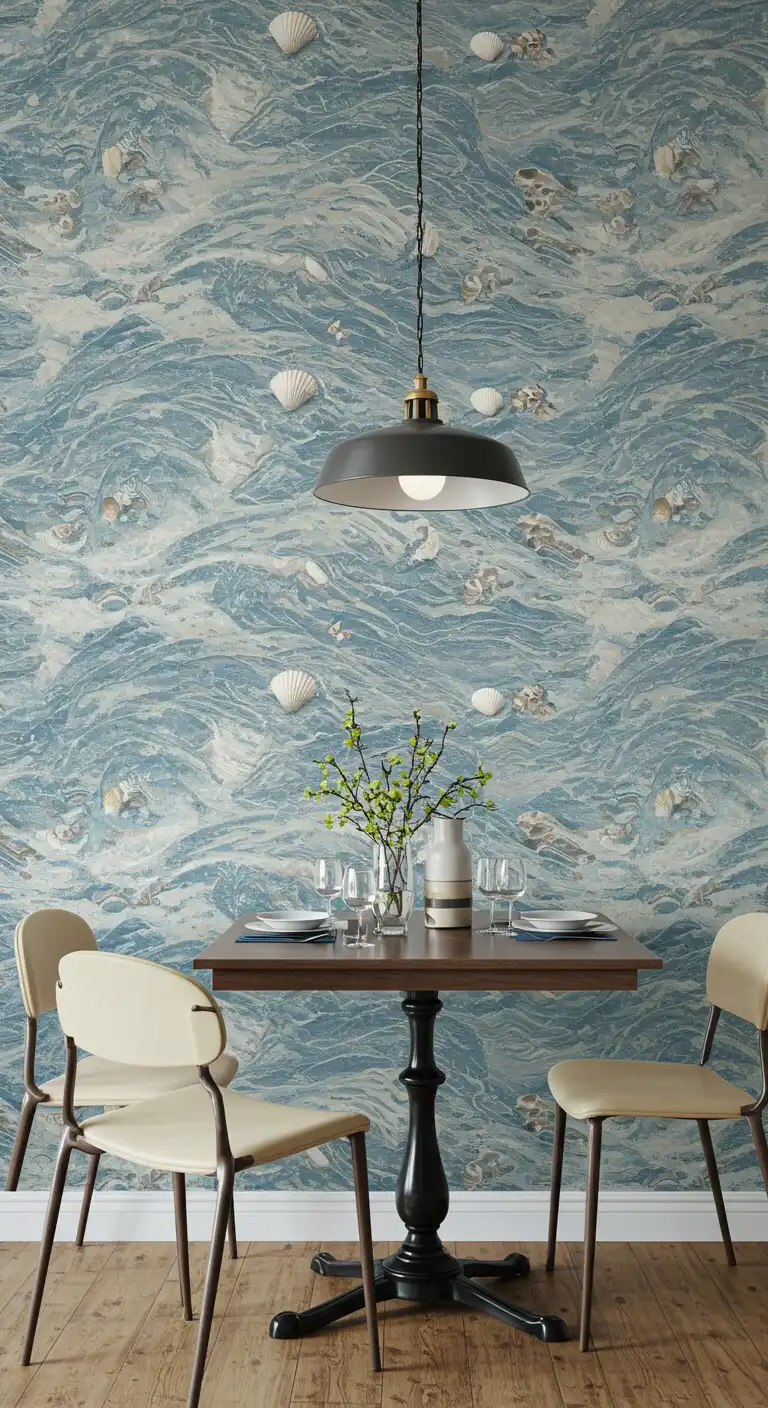 23 Dining Room Wallpaper Ideas to Make Your Walls Pop 11 10) Nautical Themes