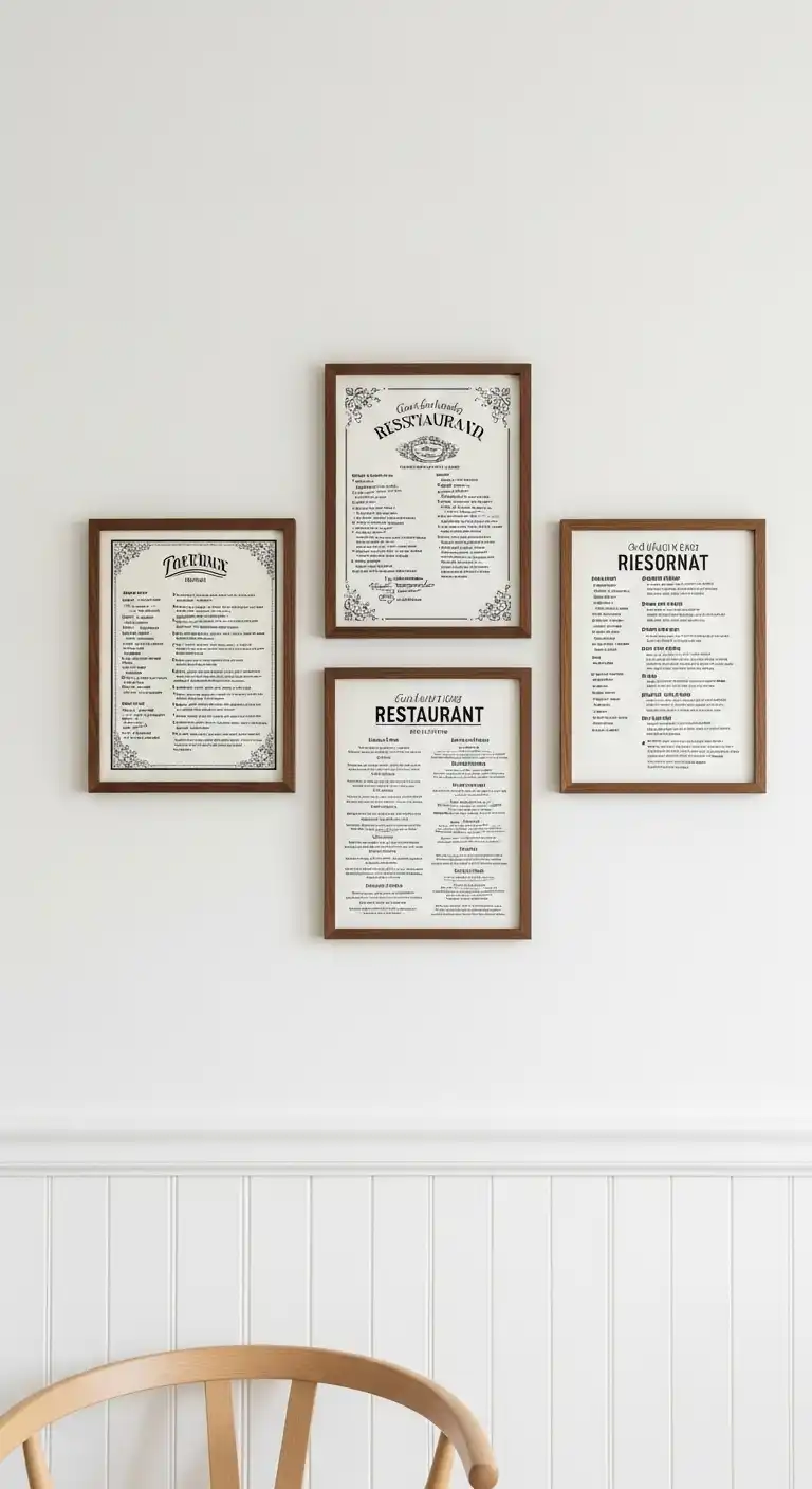 Empty Kitchen Wall Ideas: 15 Stylish Ways to Fill the Blank Space 11 10. Frame Recipes or Menus