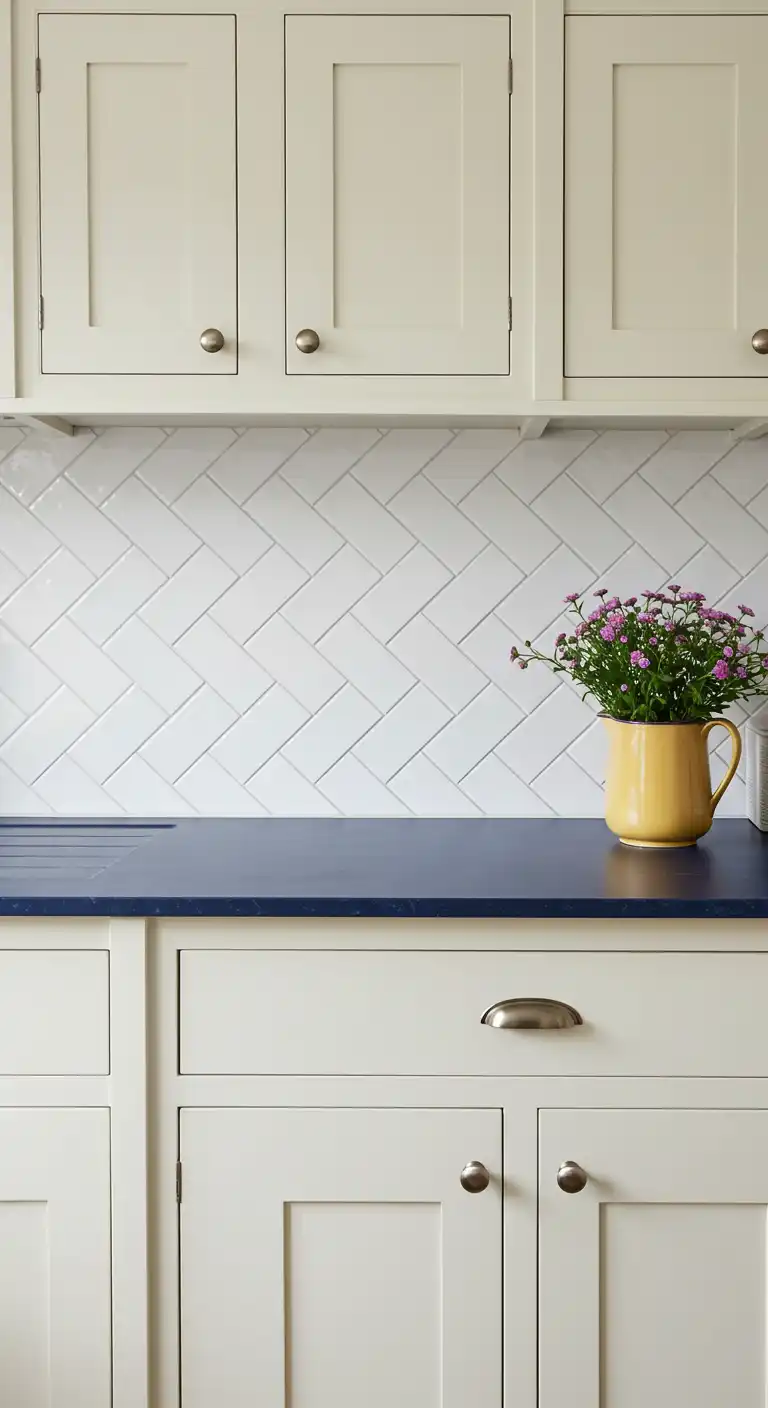 19 Elegant Kitchen Flooring Ideas with Dark Grout for a Sleek Finish 12 11) Basketweave Tiles with Navy Grout