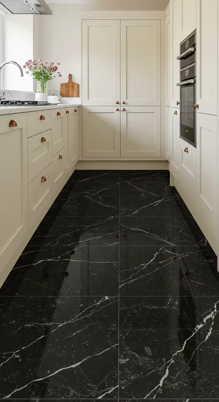 11) Black Marble Tiles