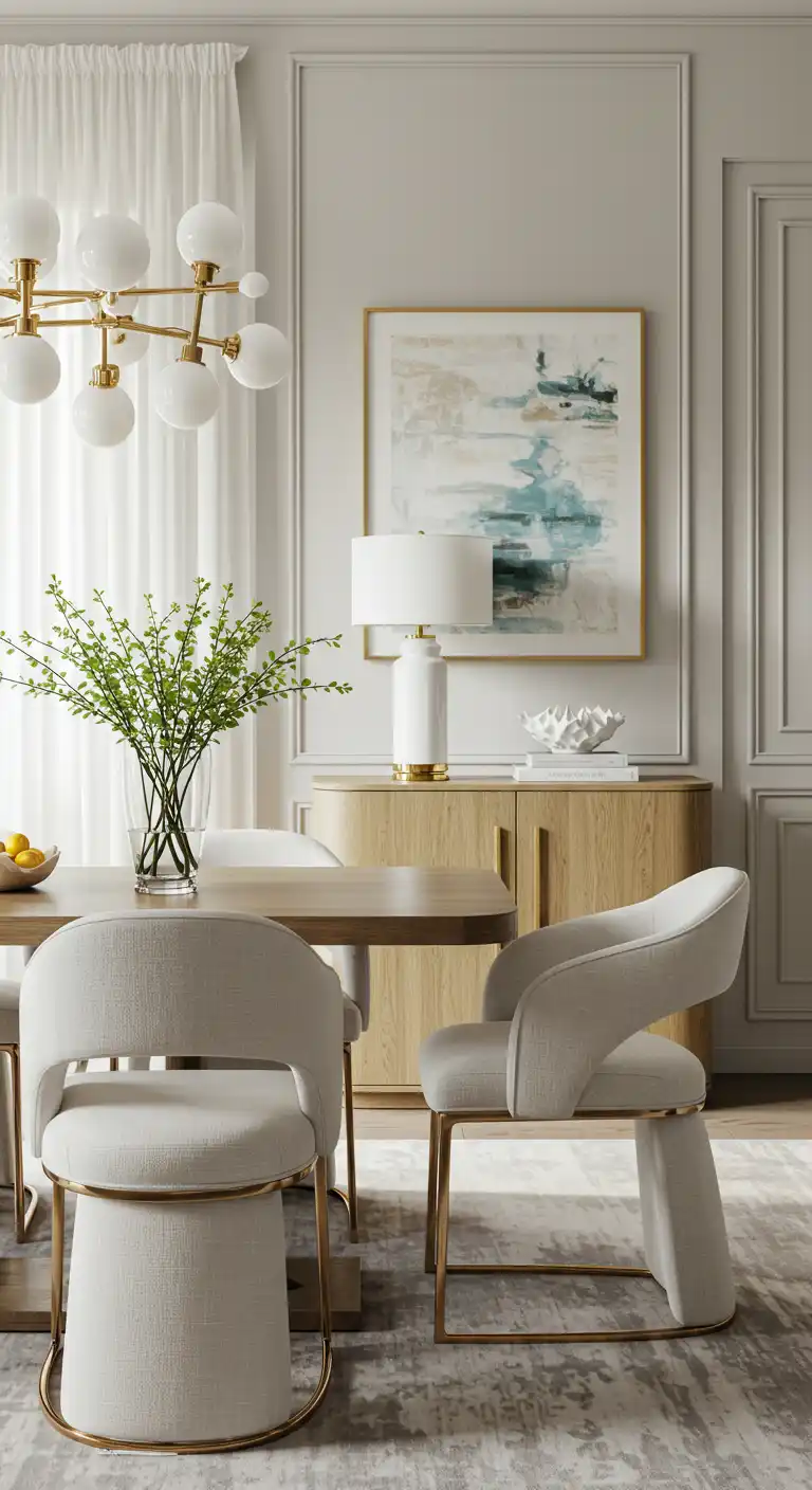 17 Luxury Dining Room Inspirations for a Sophisticated Setup 12 11) Sculptural Chairs for Artistic Flair
