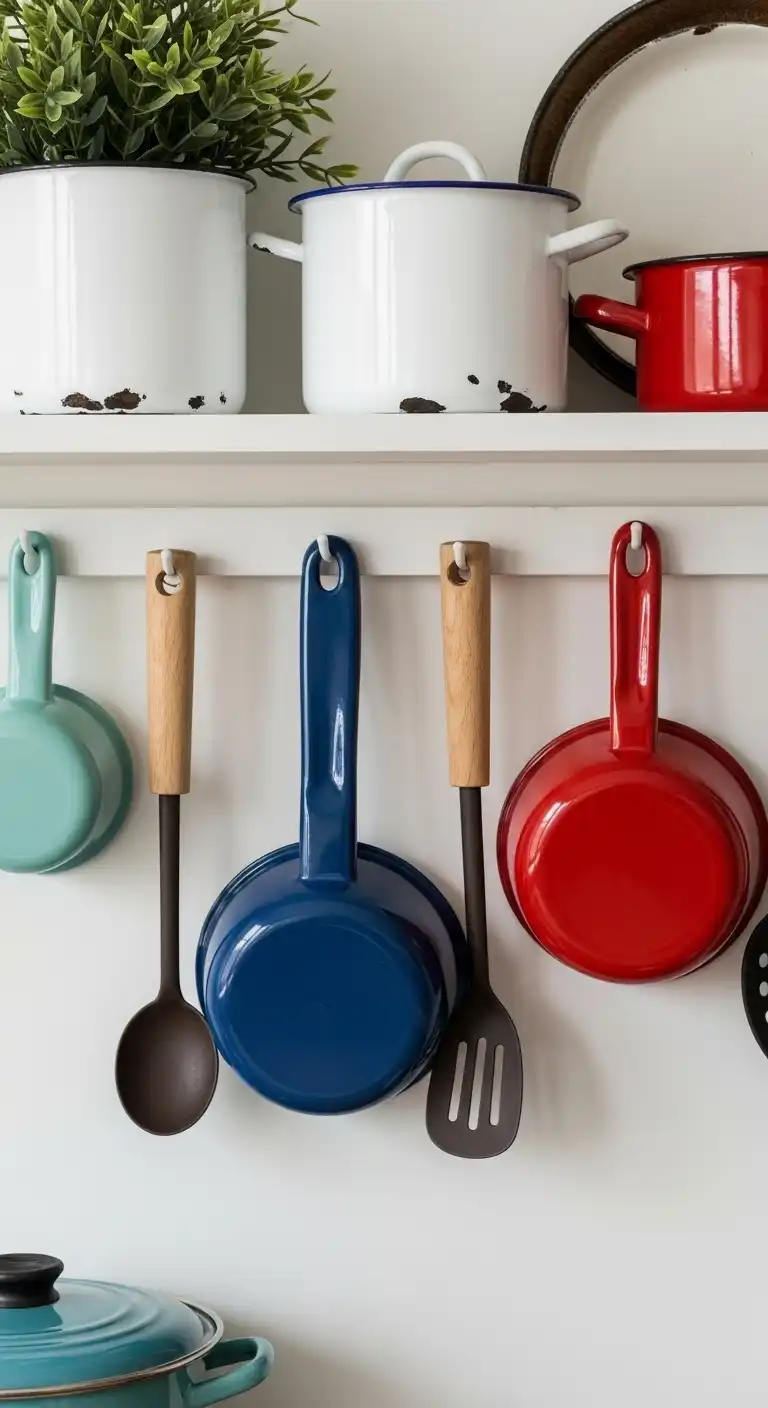 20 Vintage Kitchen Decor Ideas for a Timeless Look 12 11. Enamelware