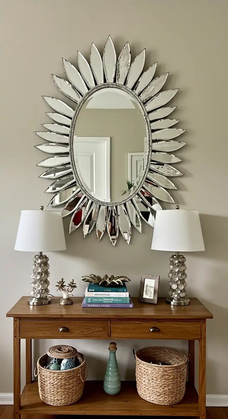 17 Dining Room Mirror Ideas That Add Style and Light 13 12. Mirrored Wall Art