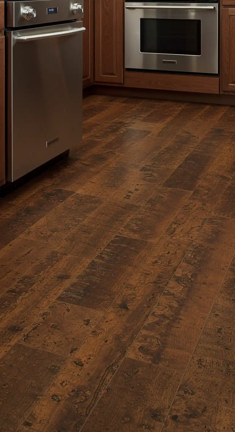 13) Dark Cocoa Cork Flooring