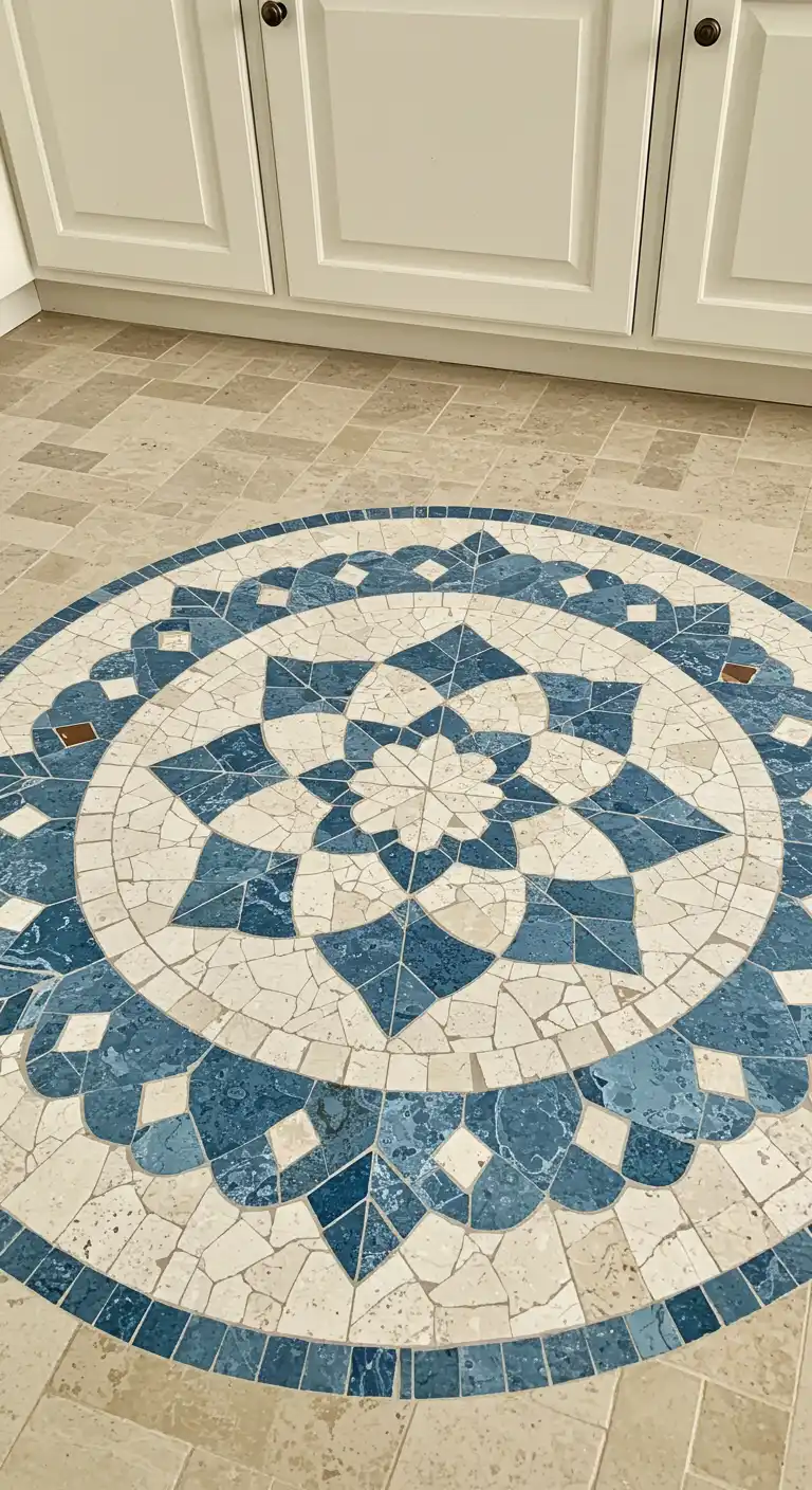 18 Unique Craftsman Kitchen Flooring Ideas for a Handcrafted Look 14 13) Mosaic Tile Medallions