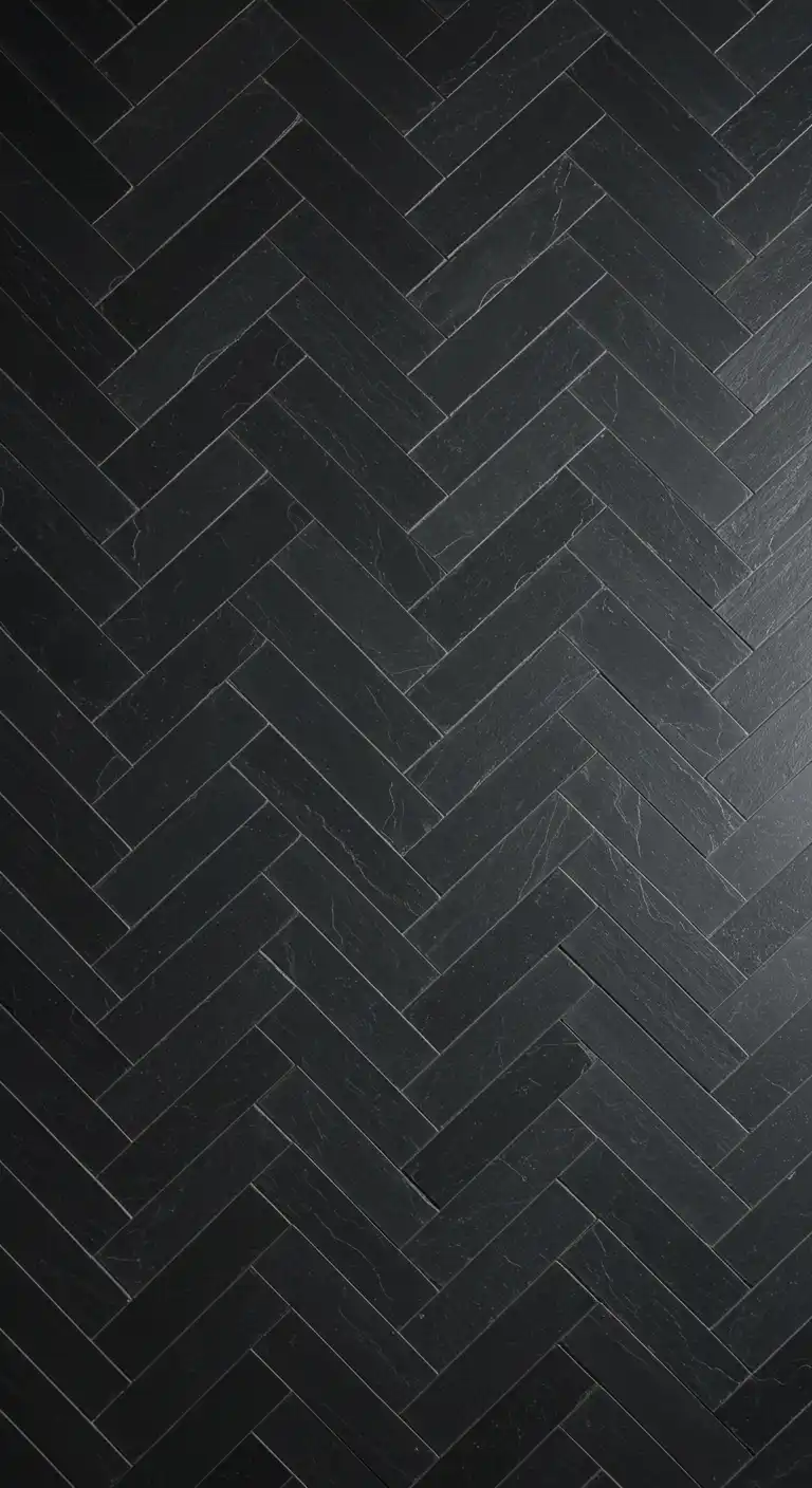 17 Modern Kitchen Flooring Ideas with Dark Tiles for a Bold Look 15 14) Dark Slate Herringbone Tiles