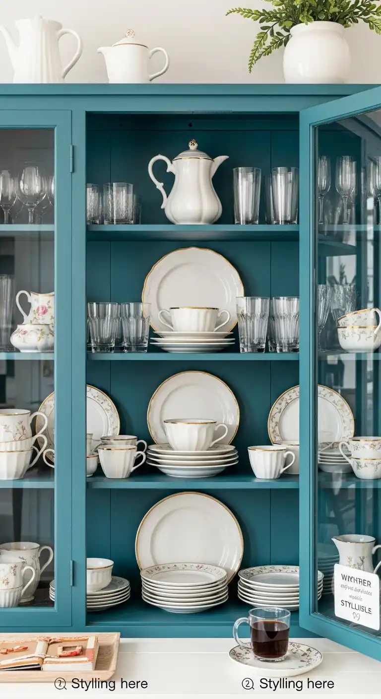 20 Vintage Kitchen Decor Ideas for a Timeless Look 15 14. Glass Front Cabinets