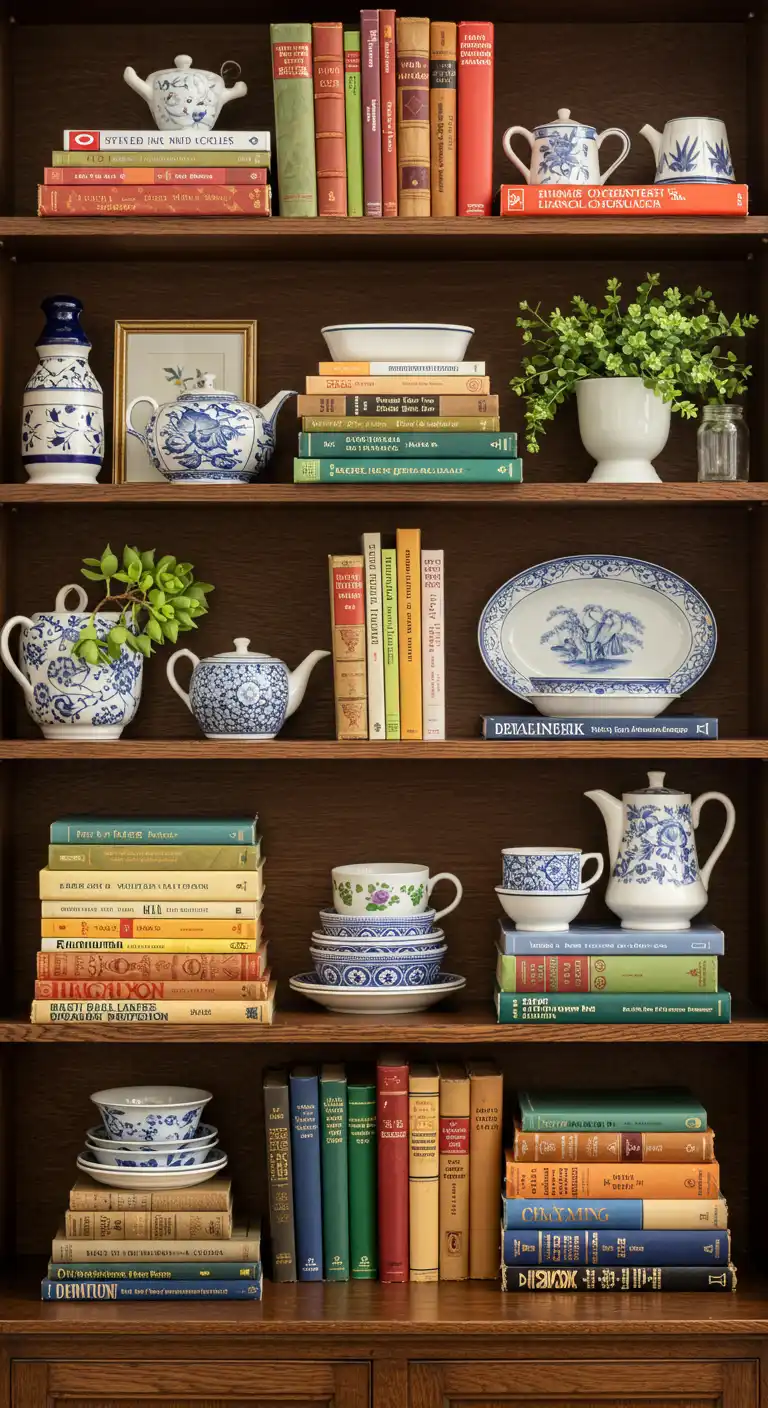 19 Vintage Dining Room Ideas for a Timeless Look 15 15) Bookshelves
