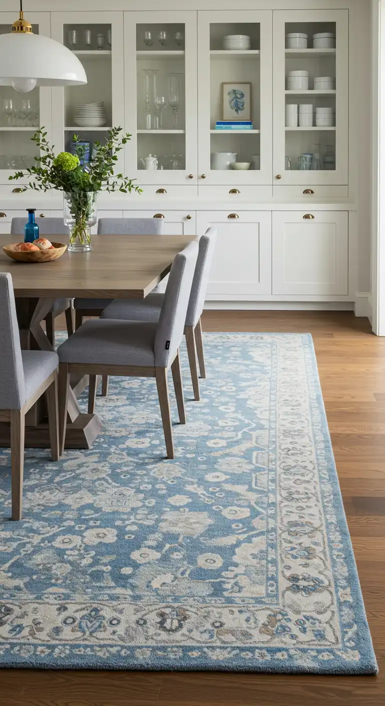15 Best Dining Rugs for Different Styles to Match Your Decor 16 15) Transitional Balance Soft Patterned Wool Rug