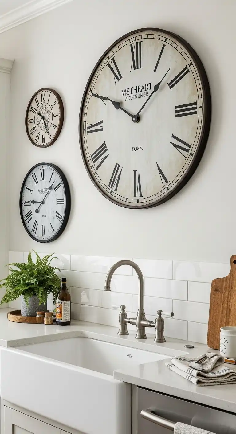 20 Vintage Kitchen Decor Ideas for a Timeless Look 16 15. Vintage Clocks