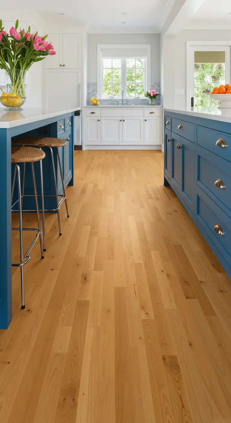 17 Stylish Kitchen Flooring Ideas with Dark Cabinets for a Dramatic Effect 17 16) Light Bamboo Flooring