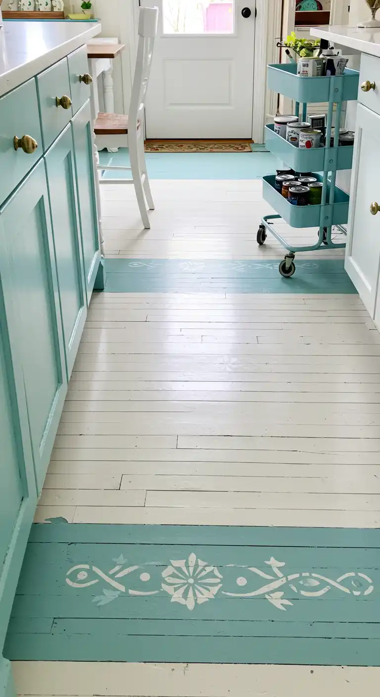 17 Cozy Cottage Kitchen Flooring Ideas for a Rustic Vibe 17 16) Painted Wood Floors