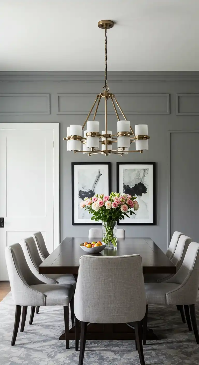 17. Grey with Statement Lighting