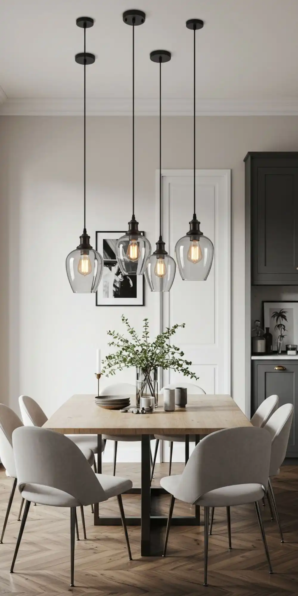 10 Dining Room Lighting Inspiration Ideas for a Perfect Ambiance 3 Pendant Lights for a Contemporary Touch