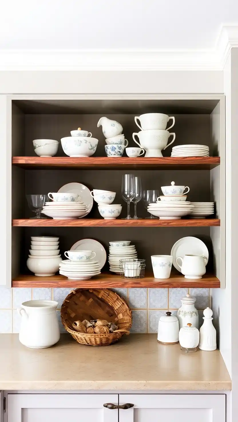 21 Transitional Dining Room Ideas That Blend Old and New Perfectly 22 21. Open Shelving Showcase