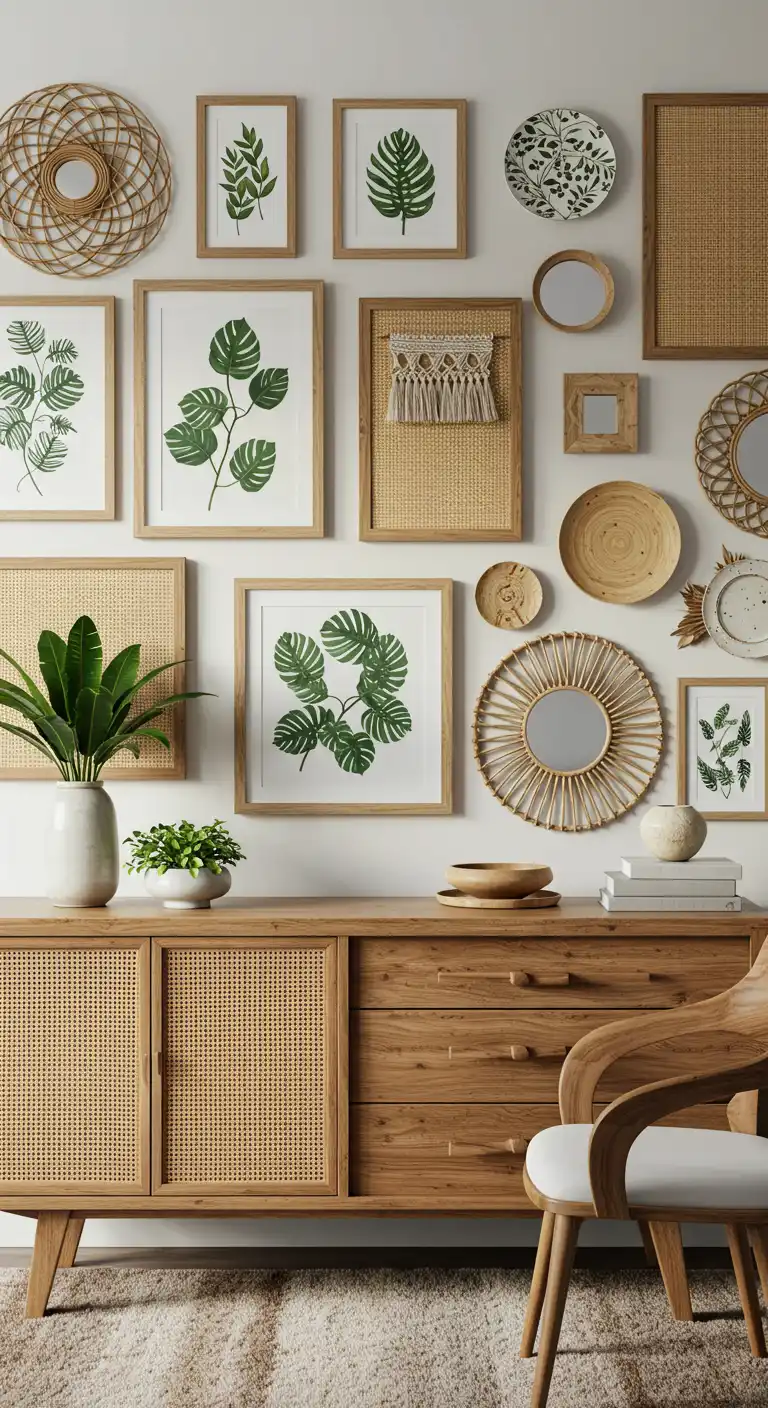 15 Boho Style Dining Room Ideas for a Free-Spirited Vibe 4 3) Eclectic Gallery Wall