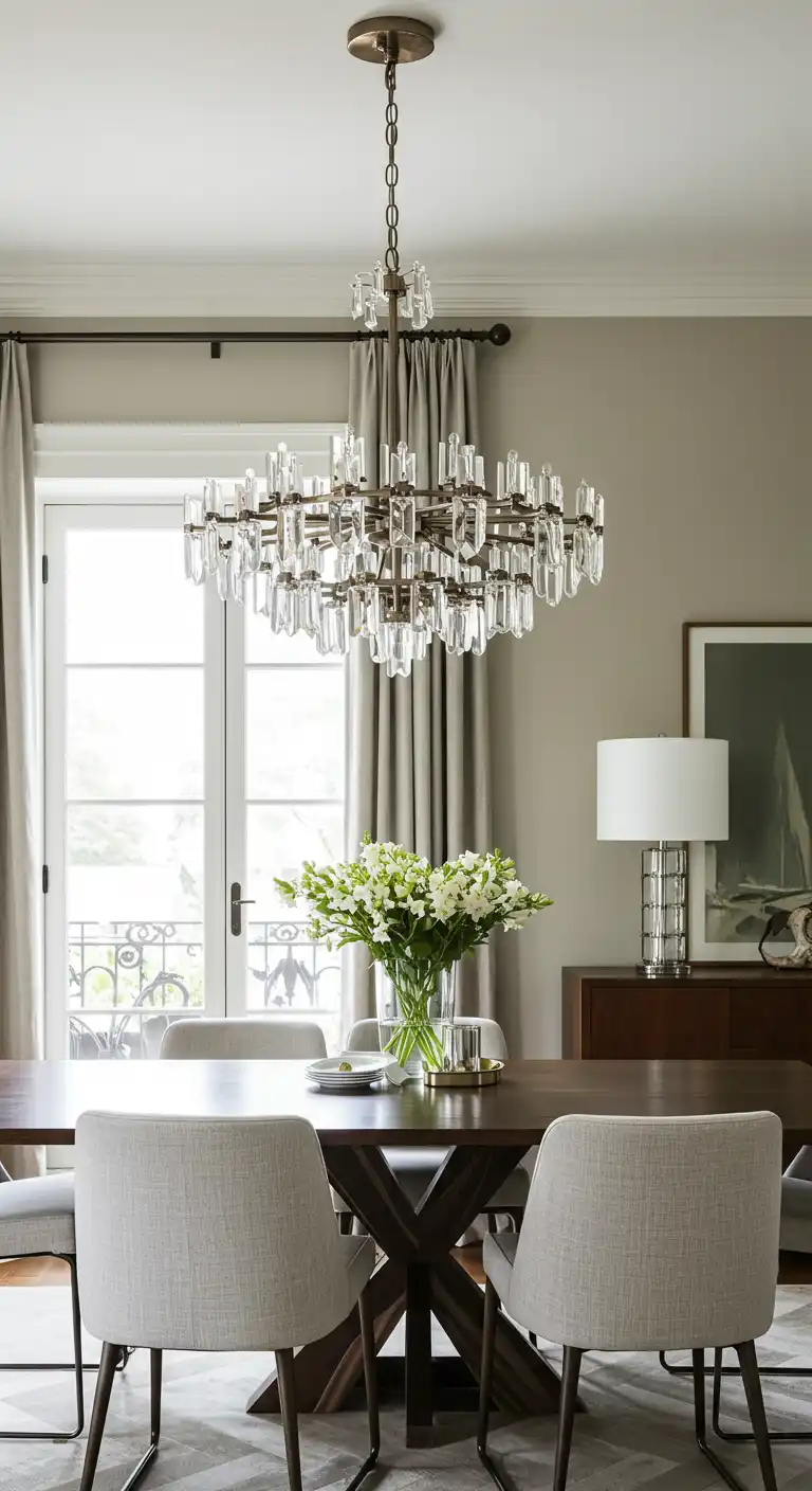 17 Luxury Dining Room Inspirations for a Sophisticated Setup 4 3) Statement Lighting for Dramatic Flair