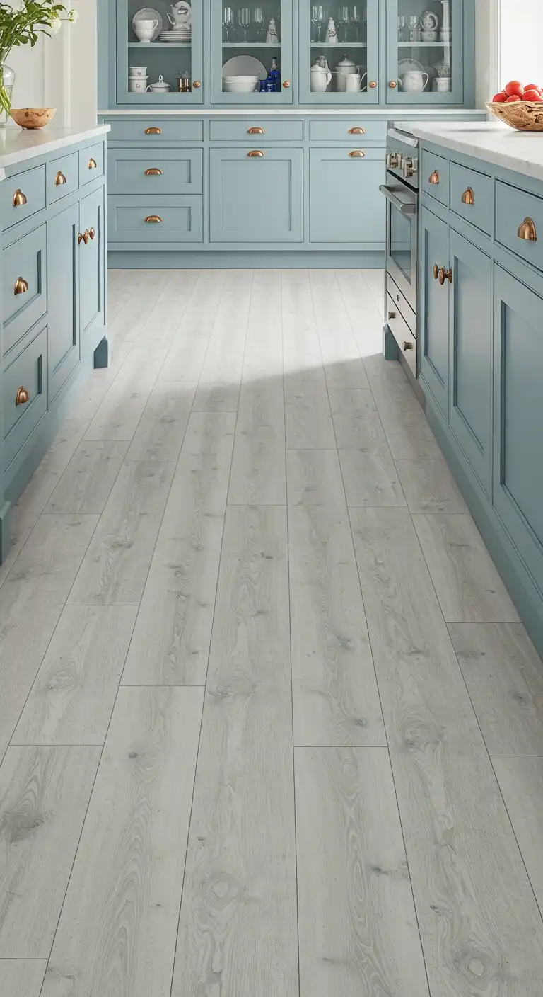 17 Cozy Cottage Kitchen Flooring Ideas for a Rustic Vibe 4 3) Whitewashed Wood Floors