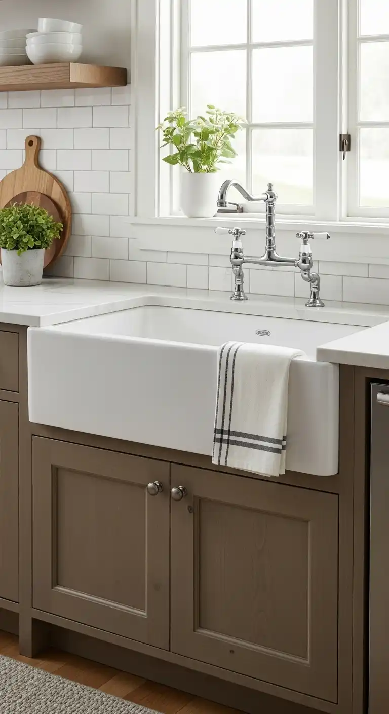 20 Vintage Kitchen Decor Ideas for a Timeless Look 4 3. Farmhouse Sink