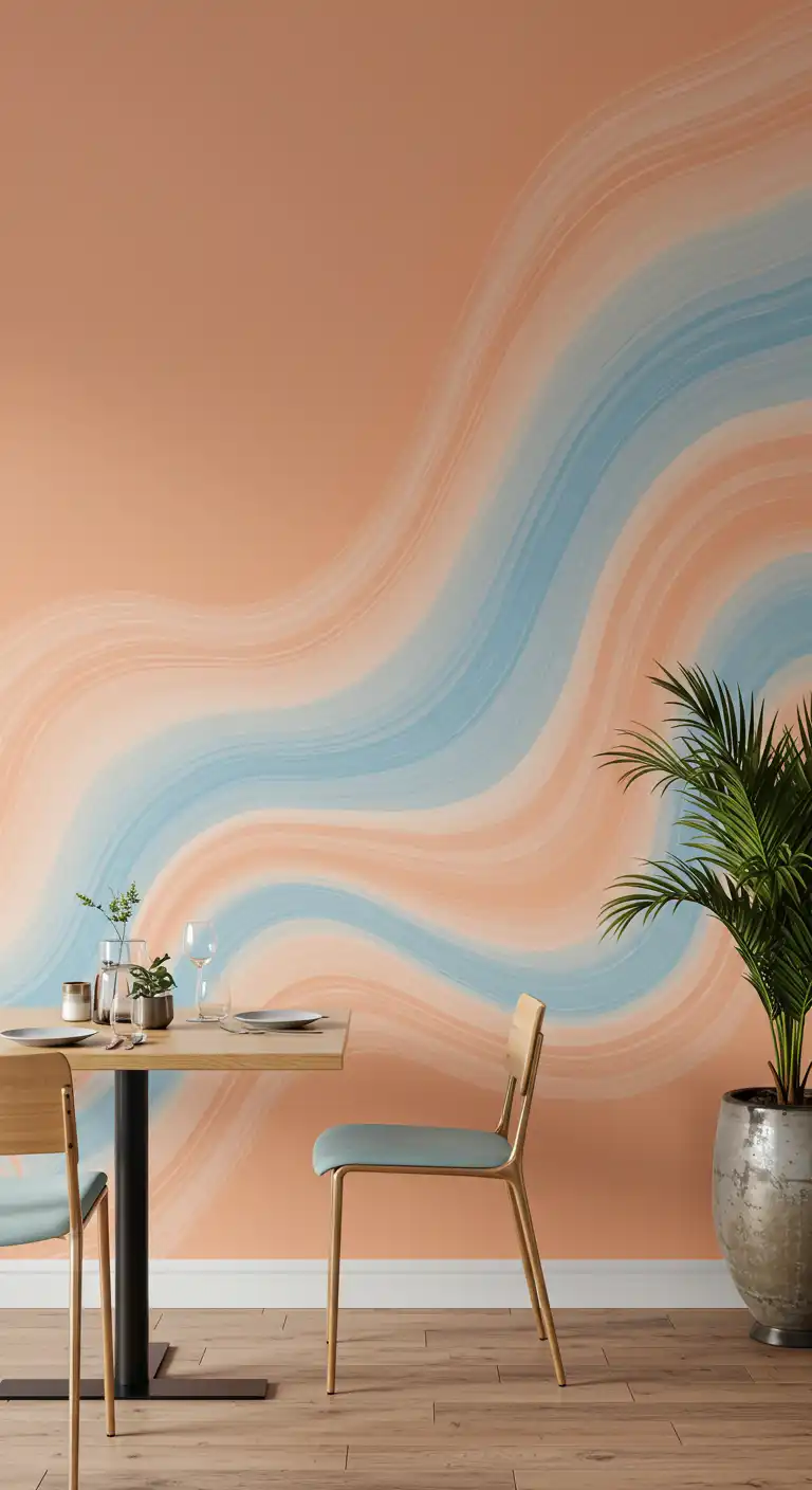 23 Dining Room Wallpaper Ideas to Make Your Walls Pop 5 4) Abstract Art
