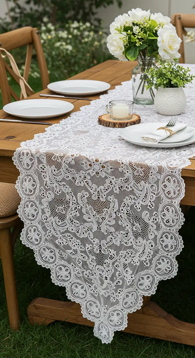 19 Vintage Dining Room Ideas for a Timeless Look 5 4) Lace Tablecloths or Runners